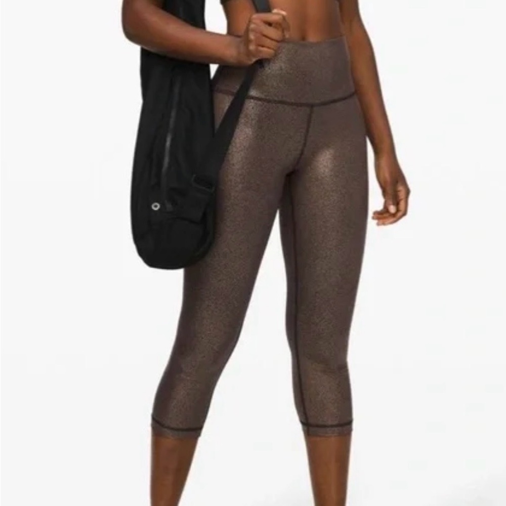Lululemon Wunder Under High Rise Legging 21” Luminosity Foil Black Copper-SZ 6